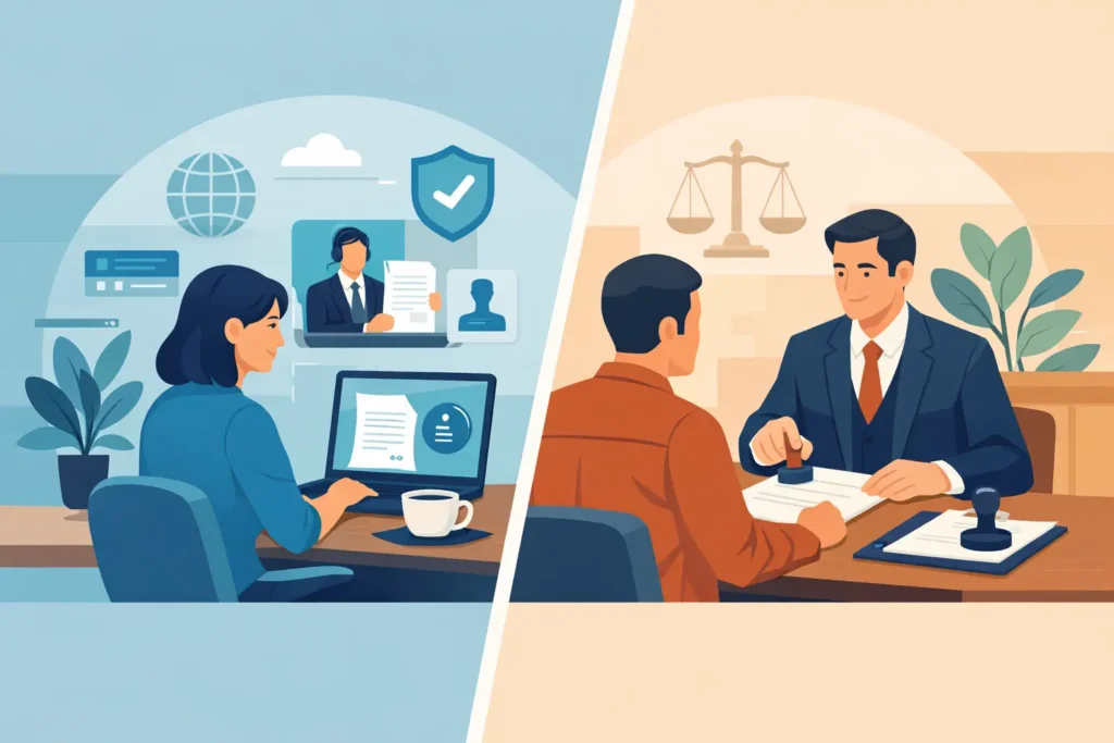Online vs In Person Notarisation: Which Fits?